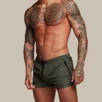 Badehose für Herren - Leichte, schnelltrocknende Strandhose mit Reißverschluss für den Sommer – Oliv