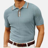 Poloshirt für Herren - Monaco Kurzarm-Poloshirt für den Sommerurlaub – Hellblau