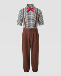Johannes | Herren Trachten Lederhose & Oberteil Set – Braun