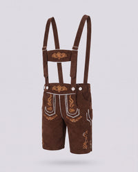 Patrick | Herren Traditionell Knielang Lederhose – Braun