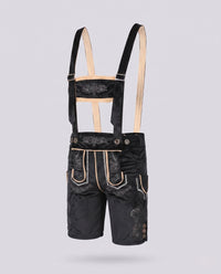 Patrick | Herren Traditionell Knielang Lederhose – Schwarz
