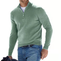 Herren Half Zip Langarm Pullover – Grün