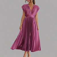 Penelope | Premium Elegantes Midi-Kleid – Lila
