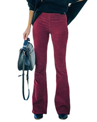Elegante, schlanke Damenhose mit Schlag – Burgunderrot