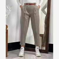 MARION - ELEGANTE WOLLHOSE – Khaki