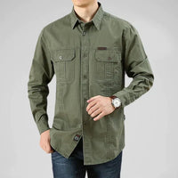 Funktionelles Herren Cargo Hemd – Oliv