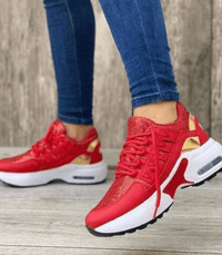 Damen Komfort-Sneaker Rutschfest Leicht – Rot