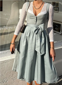Waltrad | Damen Quadratkragen Oktoberfest Dirndl Kleid | 2024 – Grün