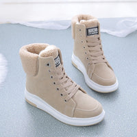 Damen Winterstiefel mit warmem Futter | Wasserabweisend & Rutschfest – Cremeweiß