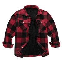 David | Stylische Holzfäller-Jacke Herren robust & warm – Rot