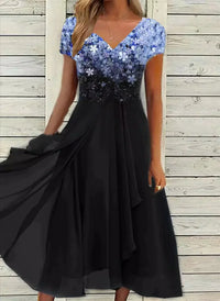 Elegantes Damenkleid für festliche Anlässe – Blau Schwarz