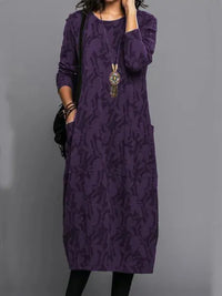 Elegantes Damen Kleid mit Bauchbedeckung – Lila
