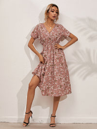 Jocelyn | Elegantes Sommerkleid mit Blumendruck – Rosa