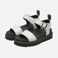 Elena | Damen Riemchensandalen Plateausohle Schnalle – Plateau Sandalen Sommer – Weiß
