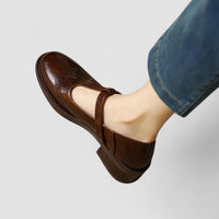Nele | Damen Orthopädische Riemchenschuhe – Braun