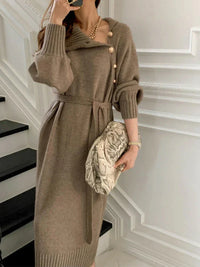 Monara | Elegantes Pullover-Kleid mit Stil – Kaki