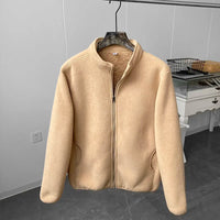 Kothis | Fleece Stehkragen Jacke – Braun