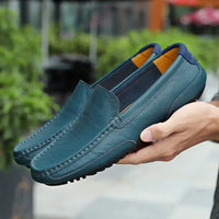 Vintage Leder Halbschuhe – Blau