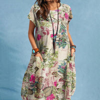 Jane | Bequemes Bloemen Retro Vintage Kleid | 50% RABATT! – Rot