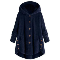 Stylische Fleece Jacke für Damen | Mit Kapuze – Marine