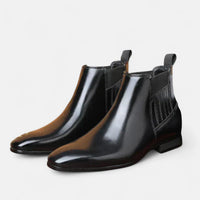 Leon | Stilvolle Herren-Stiefeletten aus Kunstleder – Schwarz