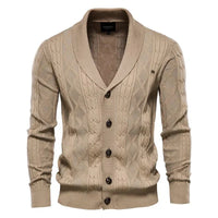 Herren-Cardigan mit Knopfleiste – Khaki
