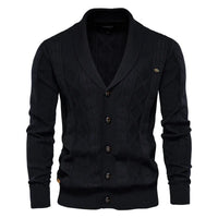 Herren-Cardigan mit Knopfleiste – Schwarz