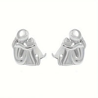 NURI – Elegante bicolor Bicolor-Umarmungs-Ohrstecker aus Silber & Gold für stilvollen Look – Silber