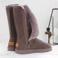 Poinetha | Winter Schneestiefel – Rosa asche