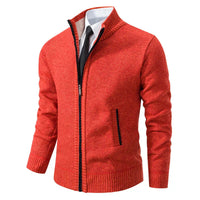 Yitzhak - Lässige Strickjacke Mit Stehkragen – Rot