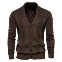 Herren-Cardigan mit Knopfleiste – Dunkelbraun