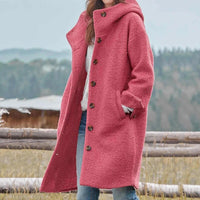 Freya | Eleganter Dicker Wintermantel – Rosa
