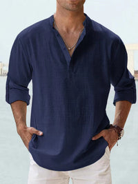 Eckhard | Herren Sommer Hemd | Langarm – Blau