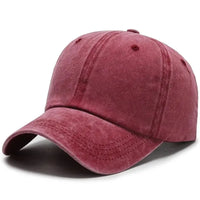 Unisex Gewaschene Baseballkappe | Verstellbar – Weinrot