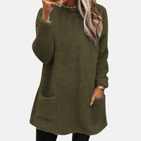 Johanna | Eleganter Damen Pullover in Midilänge – Oliv