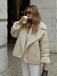 Klesundra | Neue Damenjacke mit Revers Chic und Modisch – Khaki