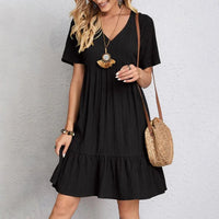 Olivia | Elegantes Midikleid – Schwarz