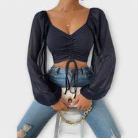 Jacqueline™ – Die perfekte Abendbluse für jeden Anlass – Dunkelblau
