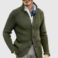 Philipp | Herren Raffinierte Knöpfen Strickjacke – Grün
