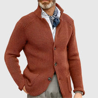 Philipp | Herren Raffinierte Knöpfen Strickjacke – Rot