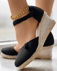 La Mer Espadrilles Plateau | Stilvolle, bequeme Keilabsatz-sandaletten für Damen – Schwarz