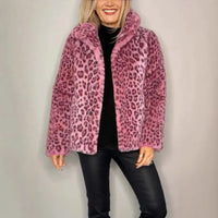 Panther Luxe™ Mantel aus Plüschfell mit Wildtierprint / Die kühne Seite Femininer Eleganz! – Rosa