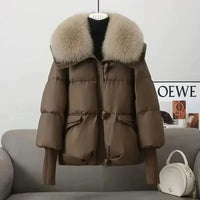 Arctic Lux™ Premium - PufferJacke mit Luxuriösem Pelzkragen / Maximaler Schutz vor Kälte mit Stil! – Kaffee