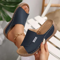 Selene | Orthopädische Keilabsatzsandalen™ – Marine