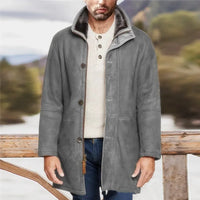 Klefirath | Neue europäische Herren-Mittellange Jacke im integrierten Stil aus Baumwolle – Grau
