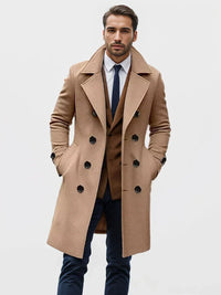 Kervin | Doppelreihiger Trenchcoat für Herren – Vintage-Stil mit Eleganz und Zeitlosigkeit – Kaki