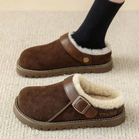 Paladaya | Elegante Wildleder-Clogs mit Plüschfutter – DunkelBraun