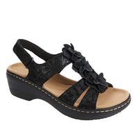 RetroBloom - Orthopädische Sommersandalen – Schwarz