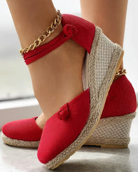 La Mer Espadrilles Plateau | Stilvolle, bequeme Keilabsatz-sandaletten für Damen – Rot