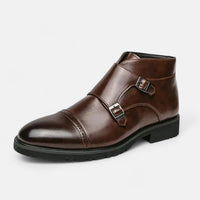 Leon | Monk Strap Stiefeletten aus Ecopelle – Braun